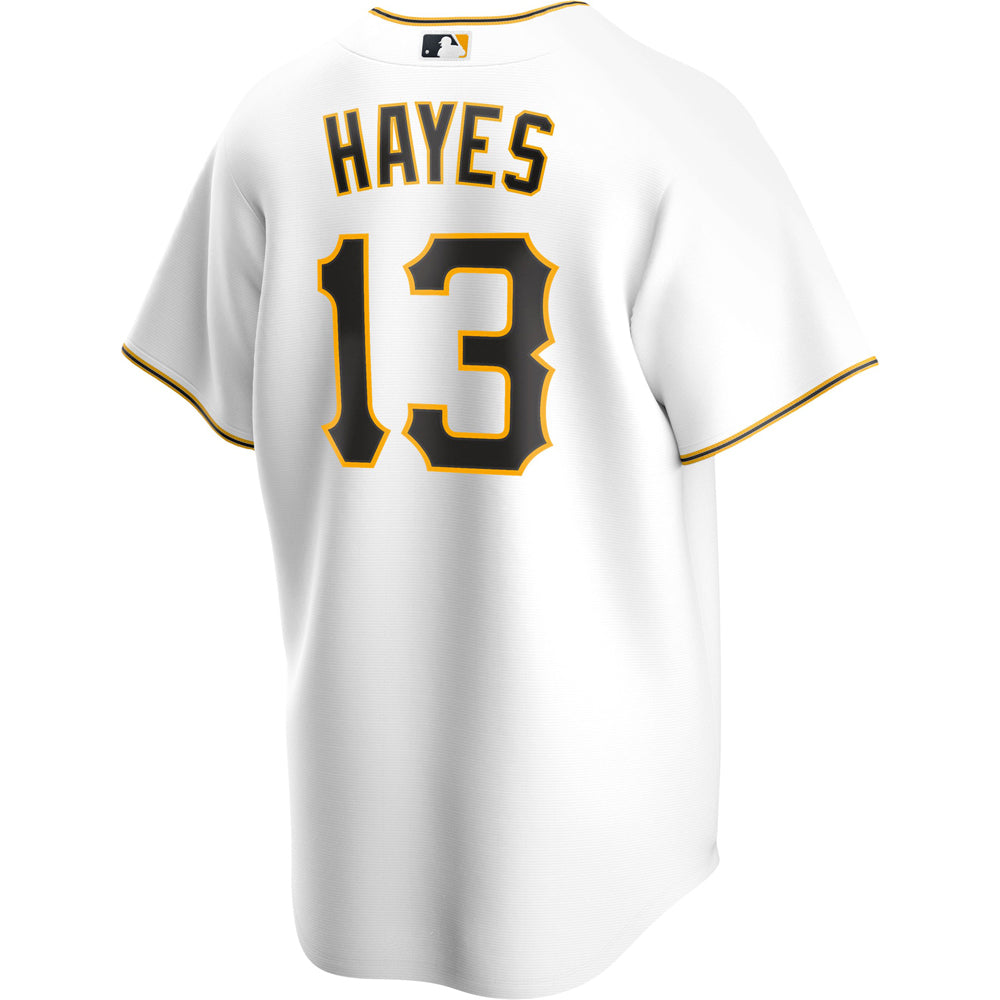 Men's Pittsburgh Pirates Ke’Bryan Hayes Cool Base Replica Home Jersey - White